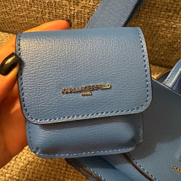 Barely worn Karl Lagerfeld Simone Blue Leather Crossbody - Picture 10 of 16